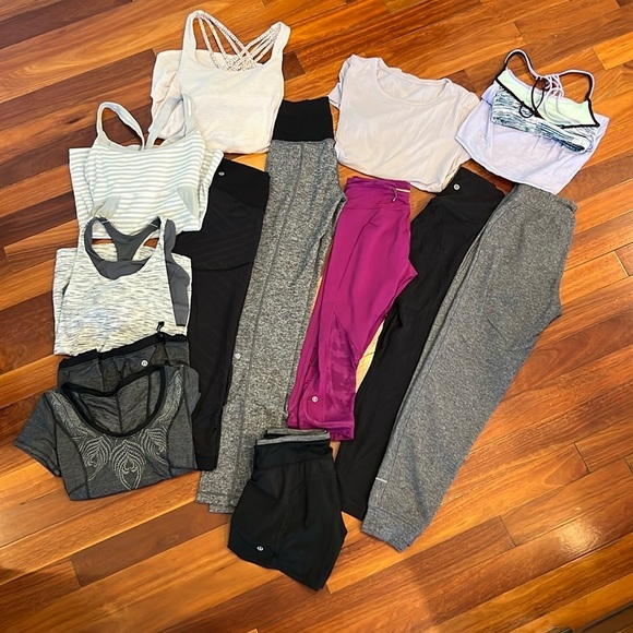 🌸 12 Piece Lot Lululemon Pants Tops Shorts Size 4 - Picture 1 of 7